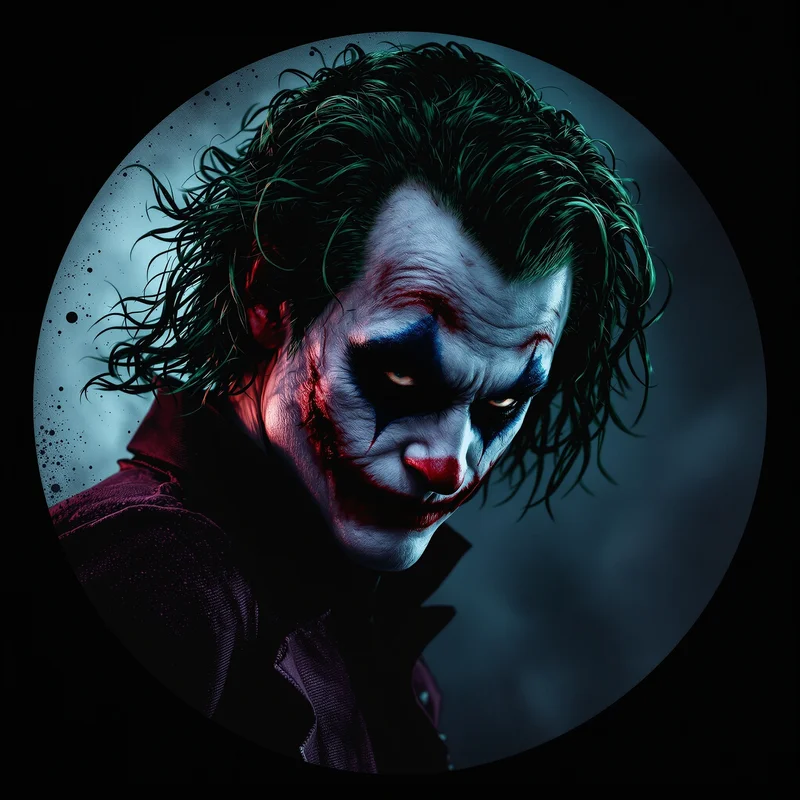 Joker avatar portrait with dark personality