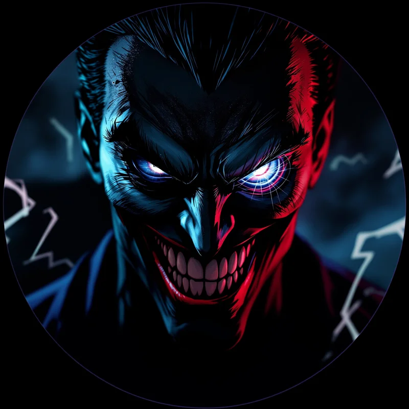 Joker avatar profile image with intense expression