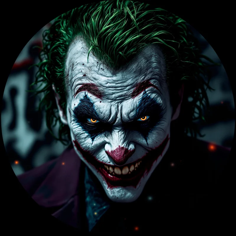 Joker avatar profile image with intense expression