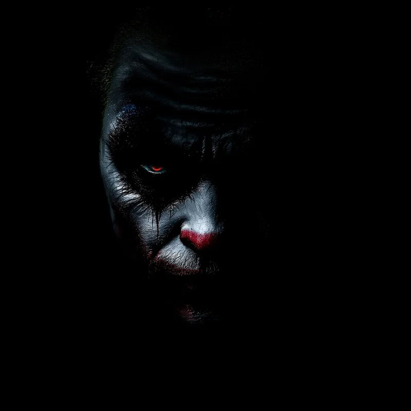 Minimal dark Joker PFP with half hidden face