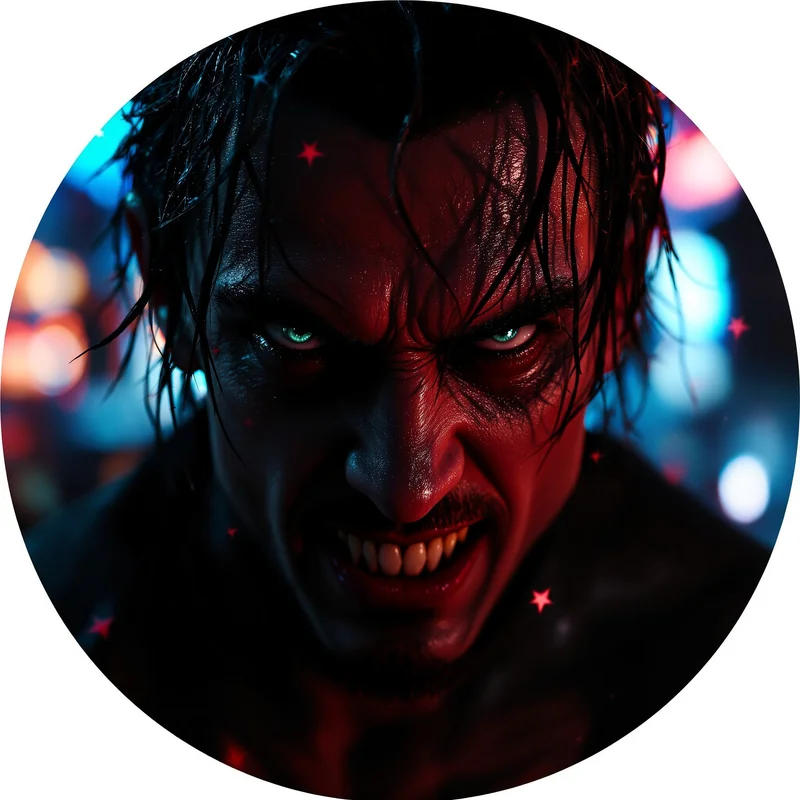 Joker avatar portrait with dark personality