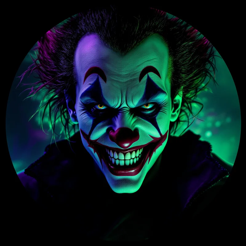 Joker avatar portrait with dark personality
