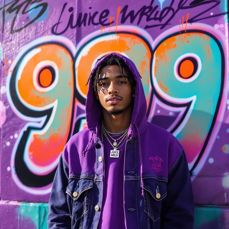 Juice WRLD 999 graffiti wall PFP.