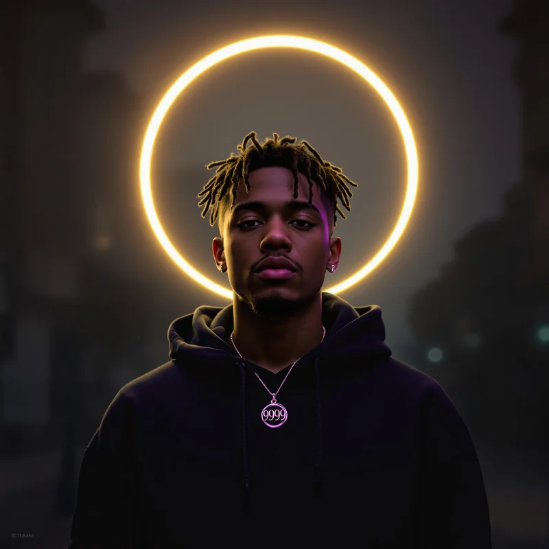 Juice WRLD 999 streetlight halo PFP.