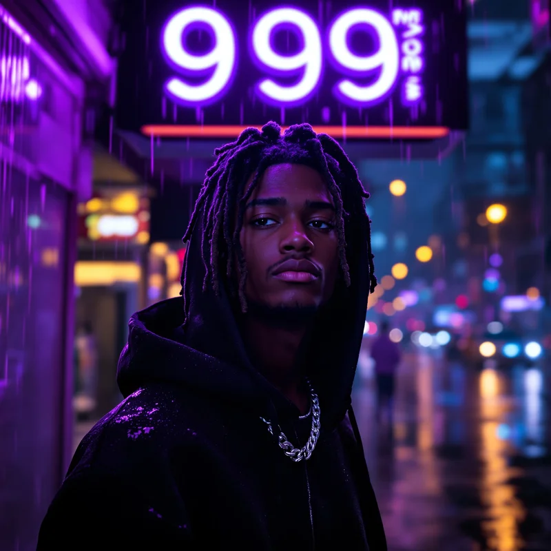 Juice WRLD 999 neon rain PFP avatar.