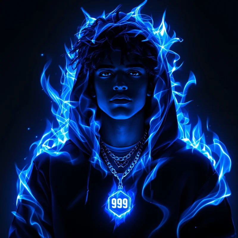 Juice WRLD blue flame 999 avatar.