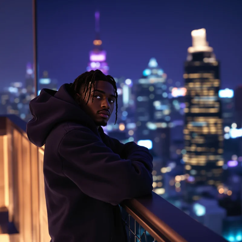Juice WRLD lonely city balcony PFP.