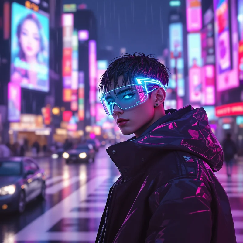 Juice WRLD cyber Tokyo neon avatar.