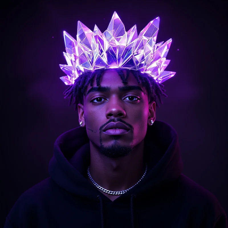 Juice WRLD dark violet crown PFP.