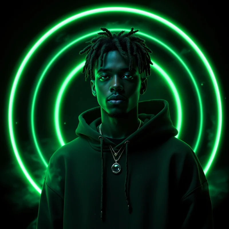 Juice WRLD emerald aura PFP.