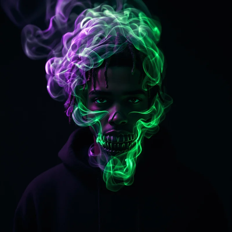 Juice WRLD neon smoke avatar.