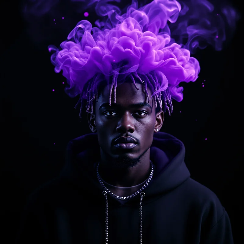Juice WRLD purple smoke crown PFP.