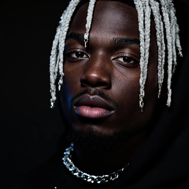 Juice WRLD silver chain closeup PFP.