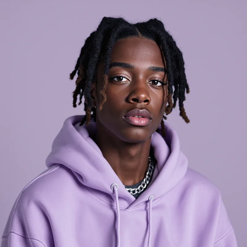 Juice WRLD soft lavender studio avatar.