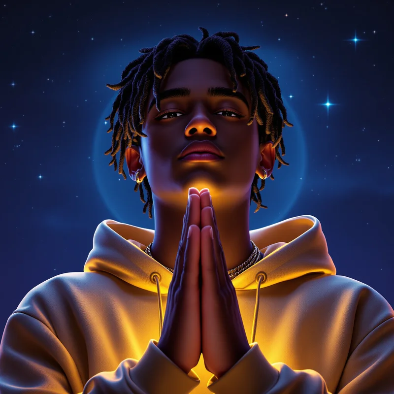 Juice WRLD starlit prayer hands avatar.