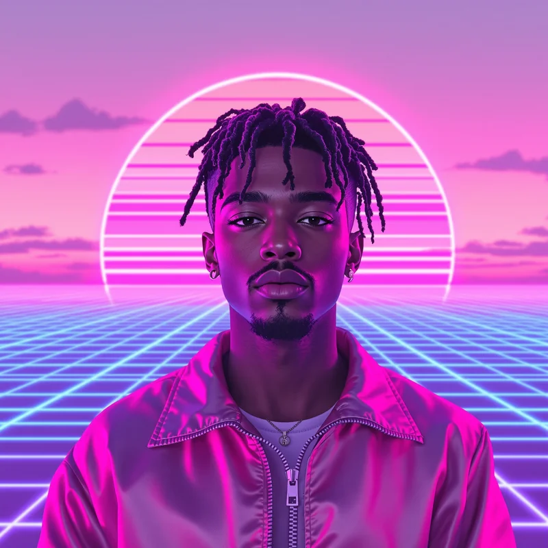 Juice WRLD vaporwave 999 avatar.