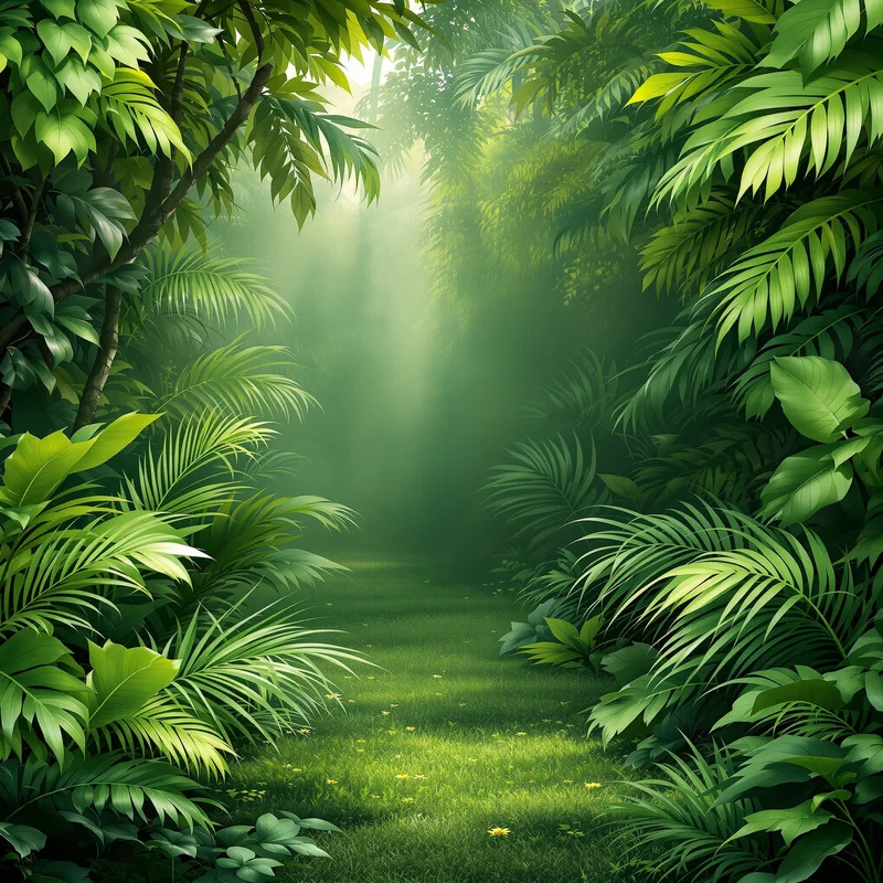 Calm green jungle background