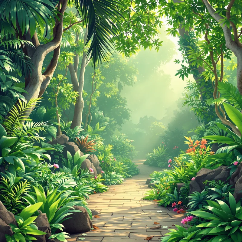 Fresh distant jungle background
