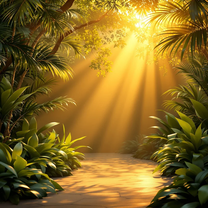 Golden sunlight jungle background