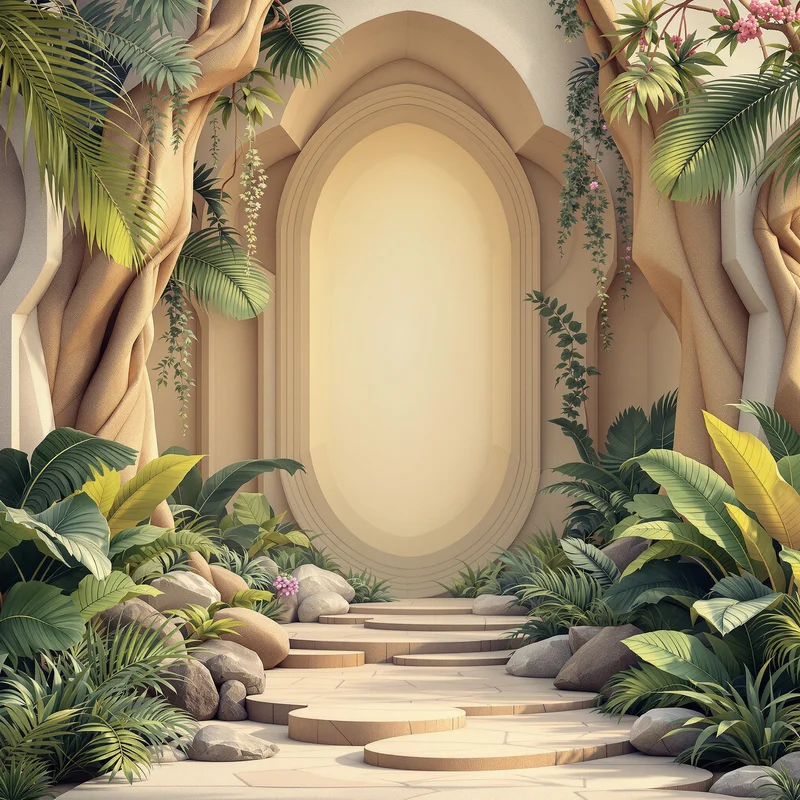 Mystic layered jungle background