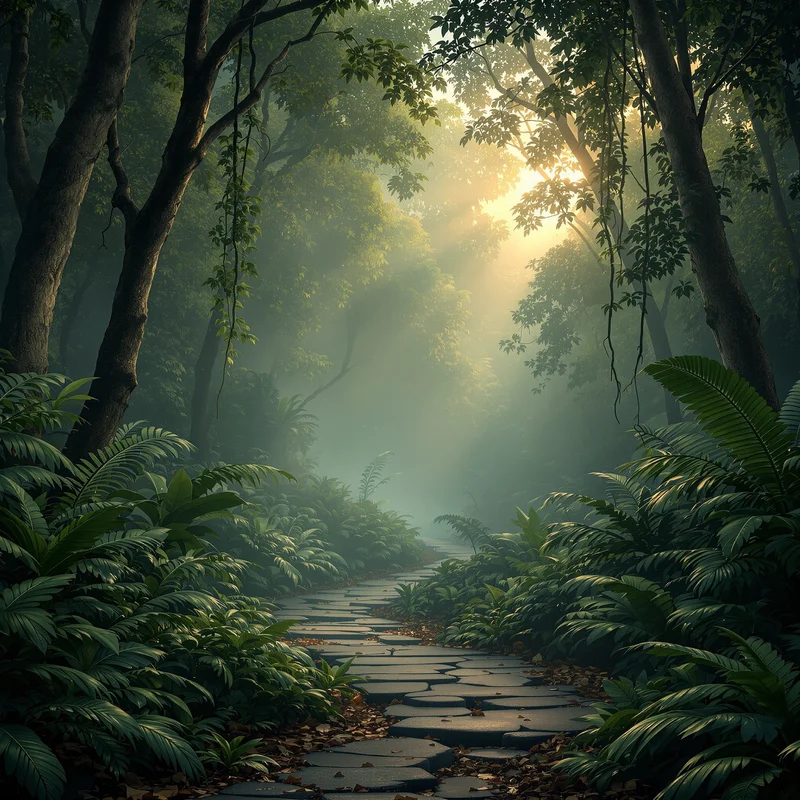Royal misty jungle background