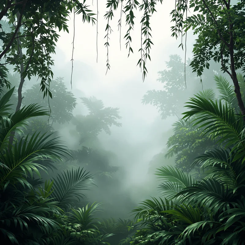 Signature misty jungle background