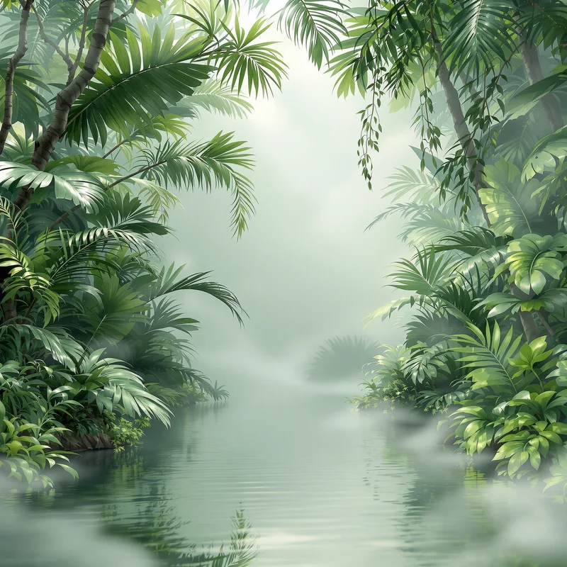 Soft misty jungle background