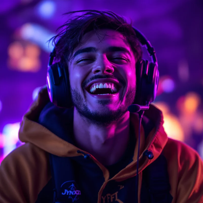 jynxzi style gaming PFP avatar with laughing hard