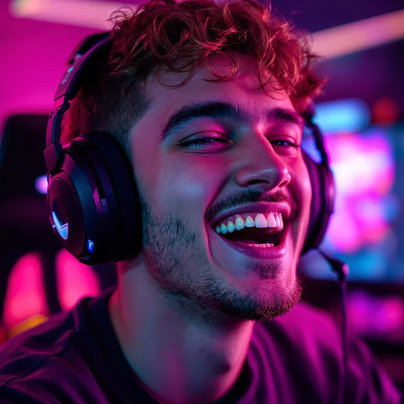 streamer style PFP with ranked grind and magenta glow