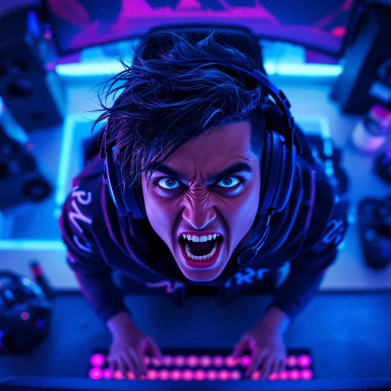 jynxzi style gaming PFP avatar with rage face