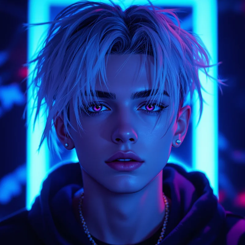 jynxzi inspired avatar with focused stare and discord style background