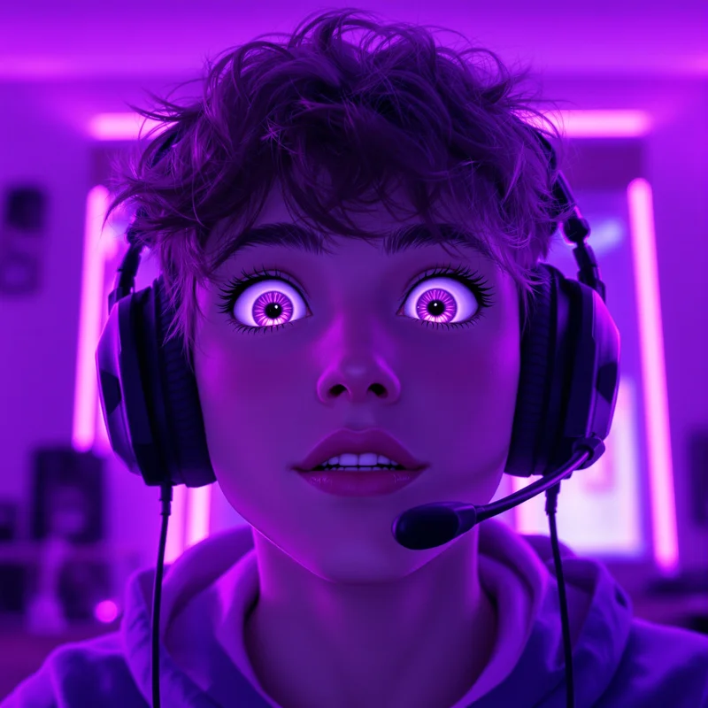 jynxzi style gaming PFP avatar with wide open eyes