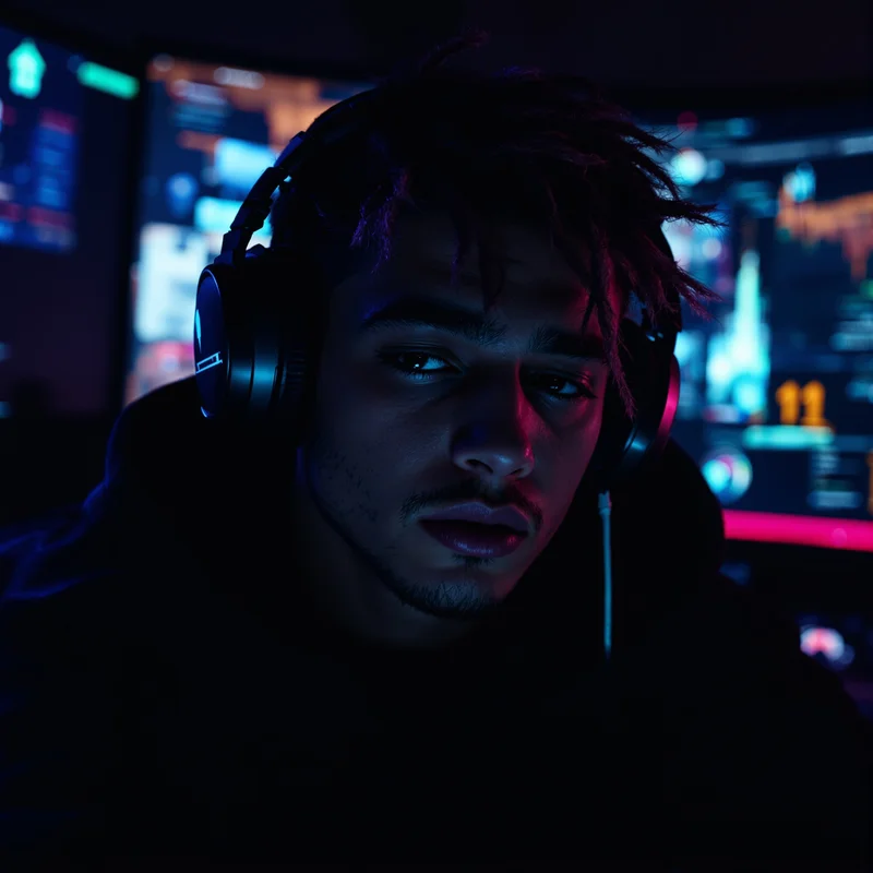 late night streamer jynxzi pfp with lonely gamer mood