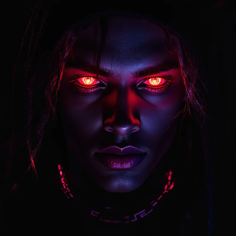 red eye gamer jynxzi pfp with intense competitive stare