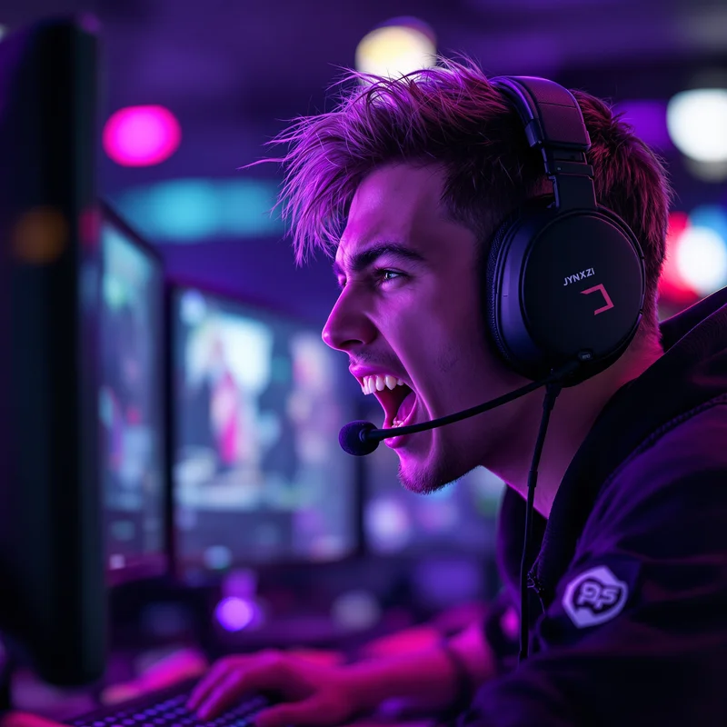 gaming PFP portrait with three-quarter view and mid-yell expression