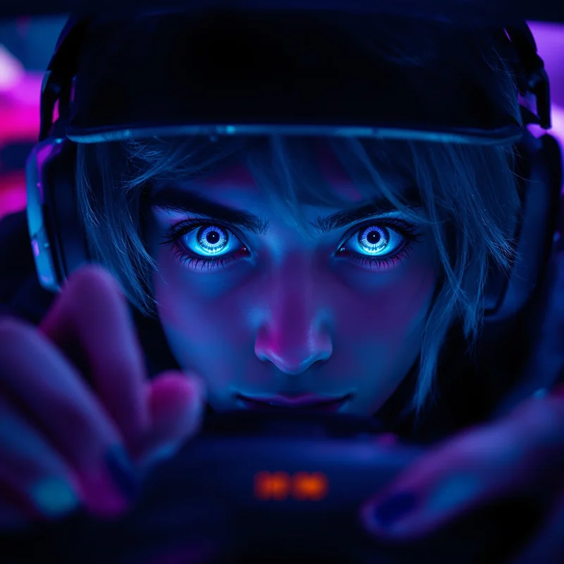 streamer style PFP with fps intensity and RGB mix