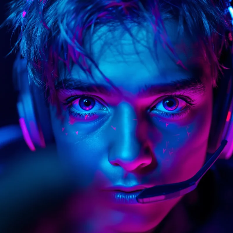 jynxzi inspired avatar with wide open eyes and dark room background