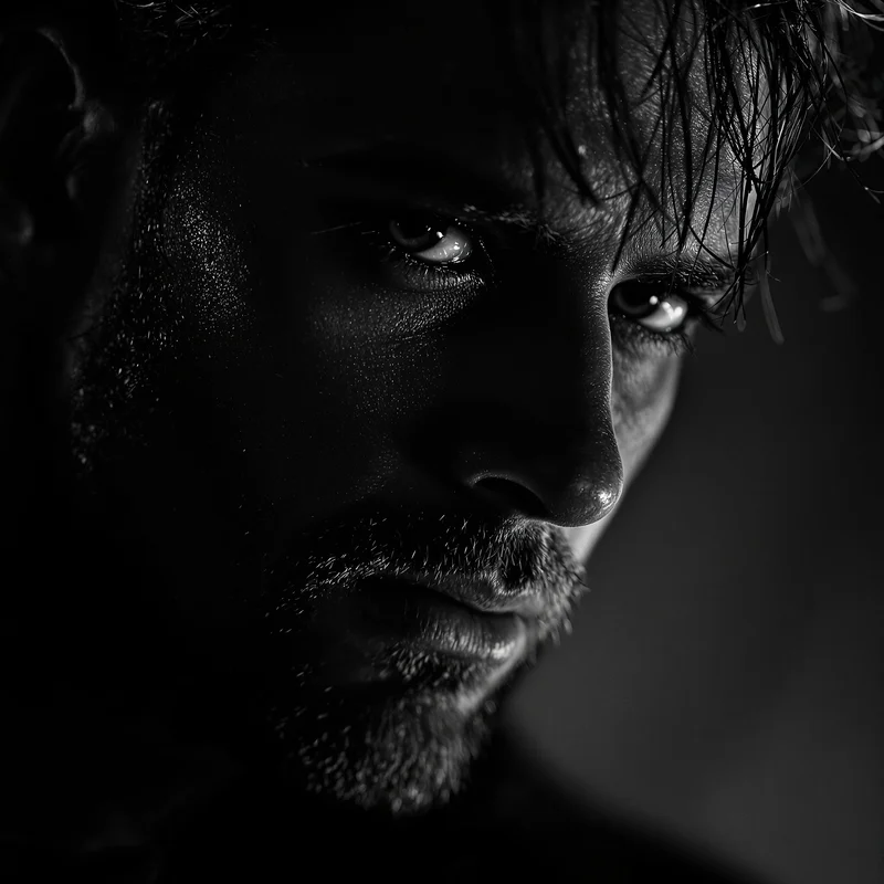 ken carson avatar portrait using purple LED spill and dark fashion language