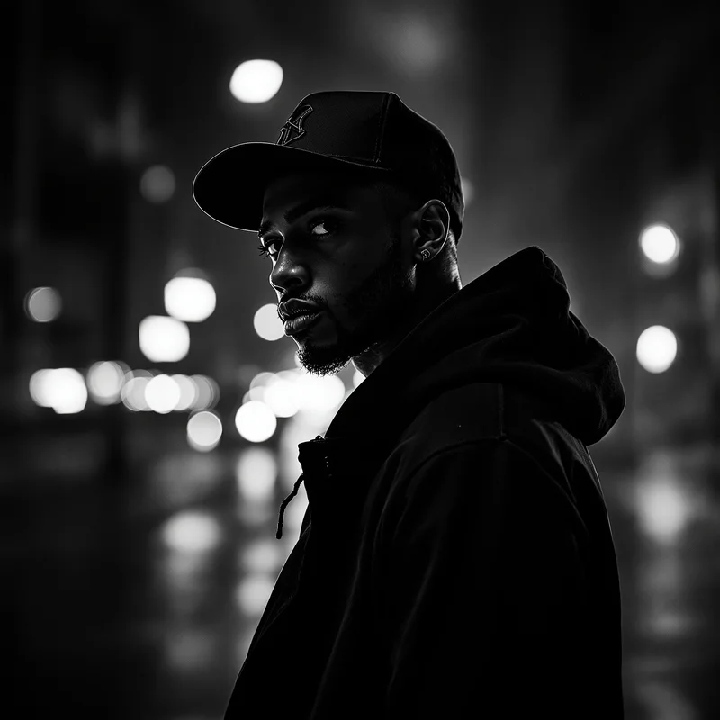 ken carson avatar portrait using moody studio lighting and underground rap styling