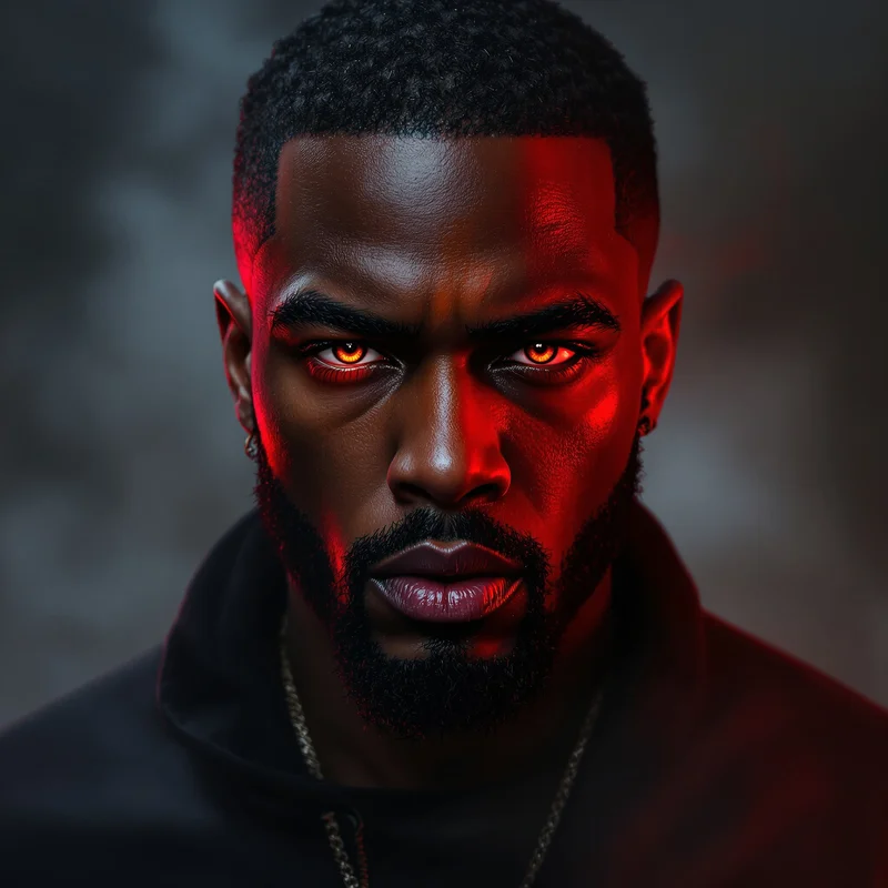 black red rage ken carson pfp with dark contrast