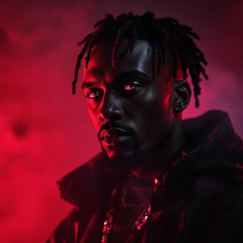 cinematic underground ken carson pfp with opium atmosphere