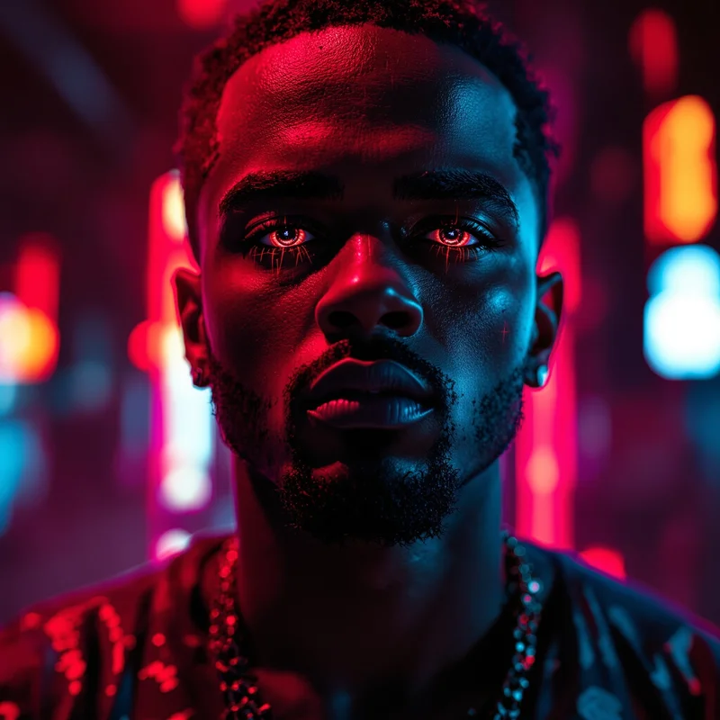cyber opium ken carson pfp with futuristic distortion