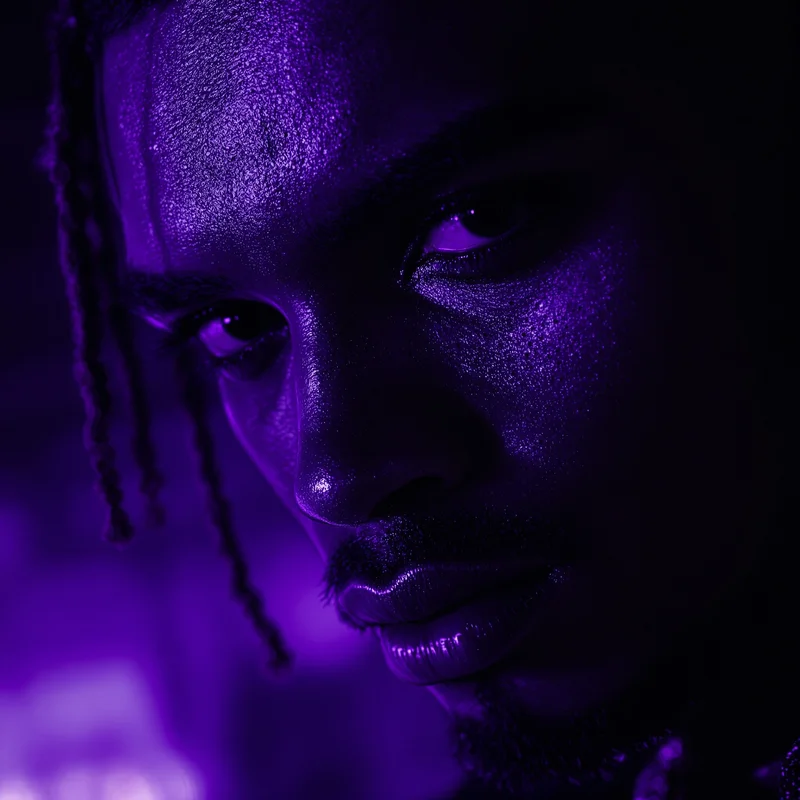 dark rap PFP inspired by ken carson with detached stare