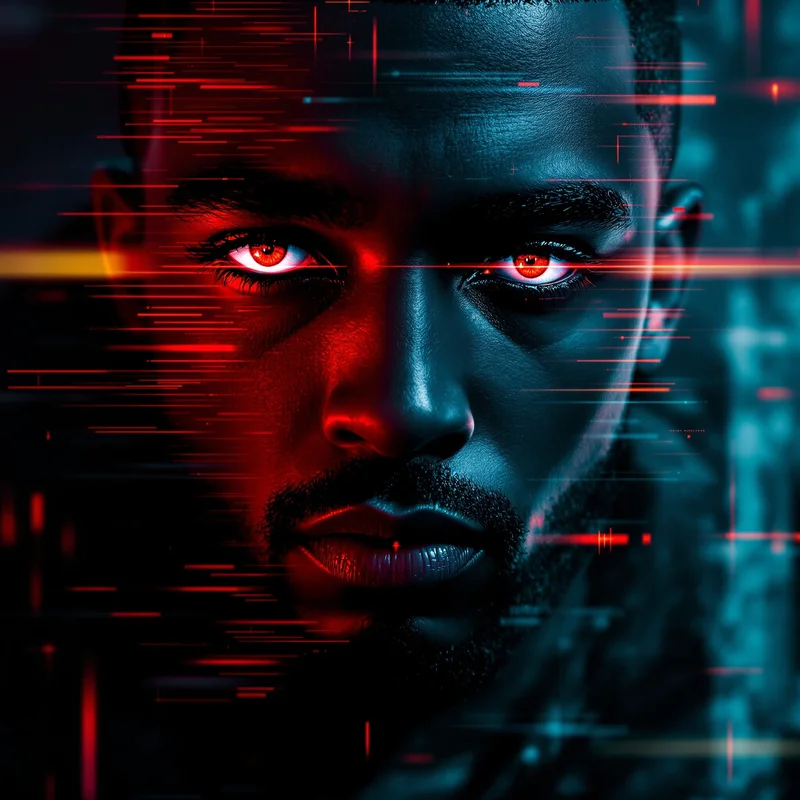 glitch ken carson pfp with cyber distortion