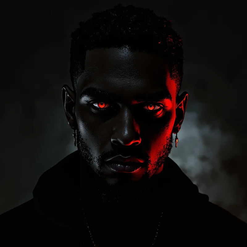 gothic opium ken carson pfp with crimson shadows