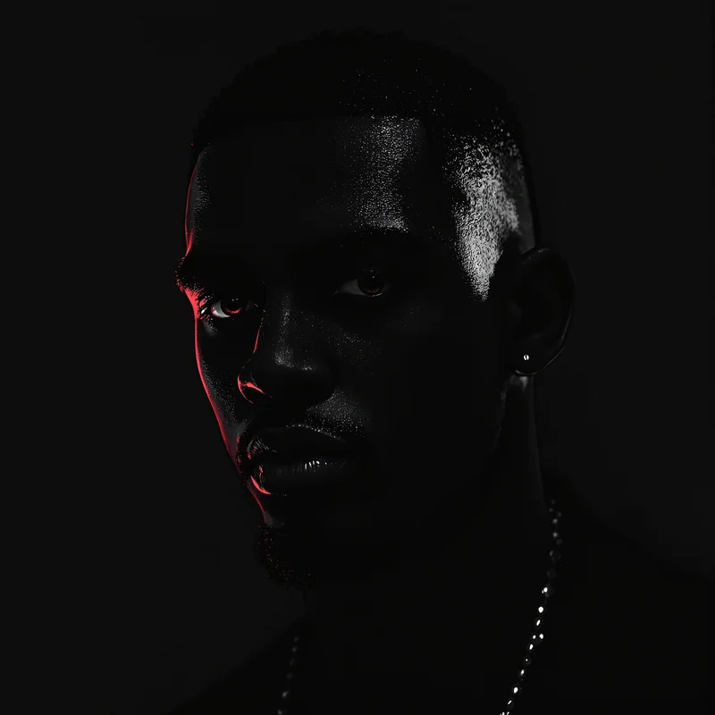 minimal opium ken carson pfp with dark silhouette