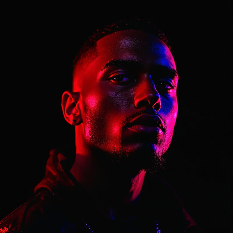 ken carson avatar portrait using moody studio lighting and minimal rage energy