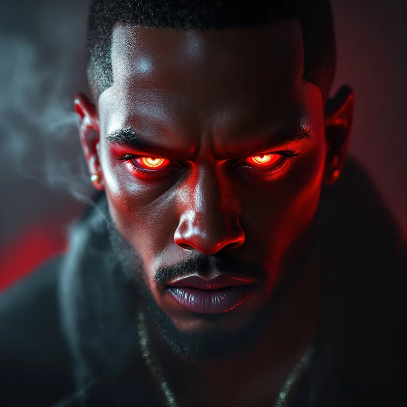 rage glow ken carson pfp with crimson cyber aura
