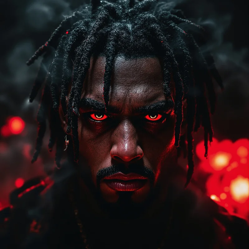 rage ken carson pfp with distorted underground lighting