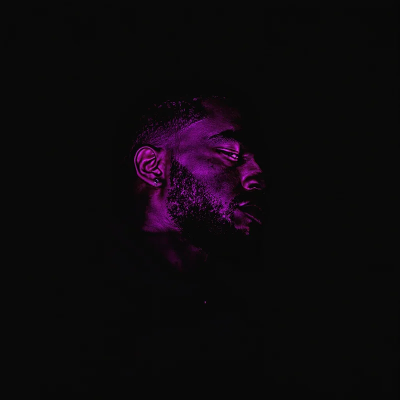 dark rap PFP inspired by ken carson with low-energy look